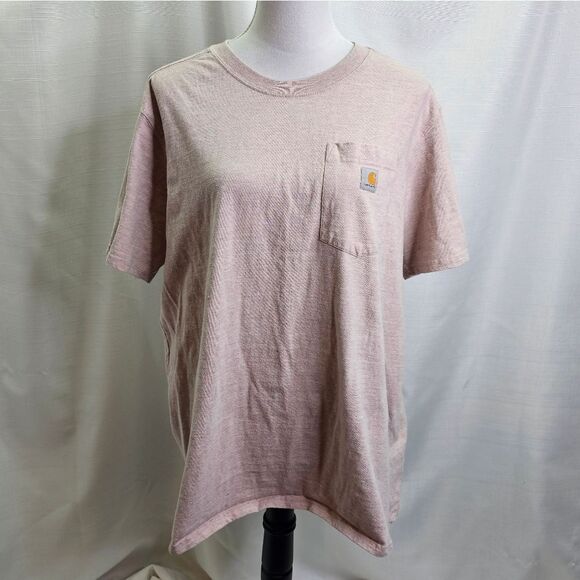Carhartt Women's Heather Beige Pocket T-Shirt Size 1X (16W-18W) - Picture 4 of 9
